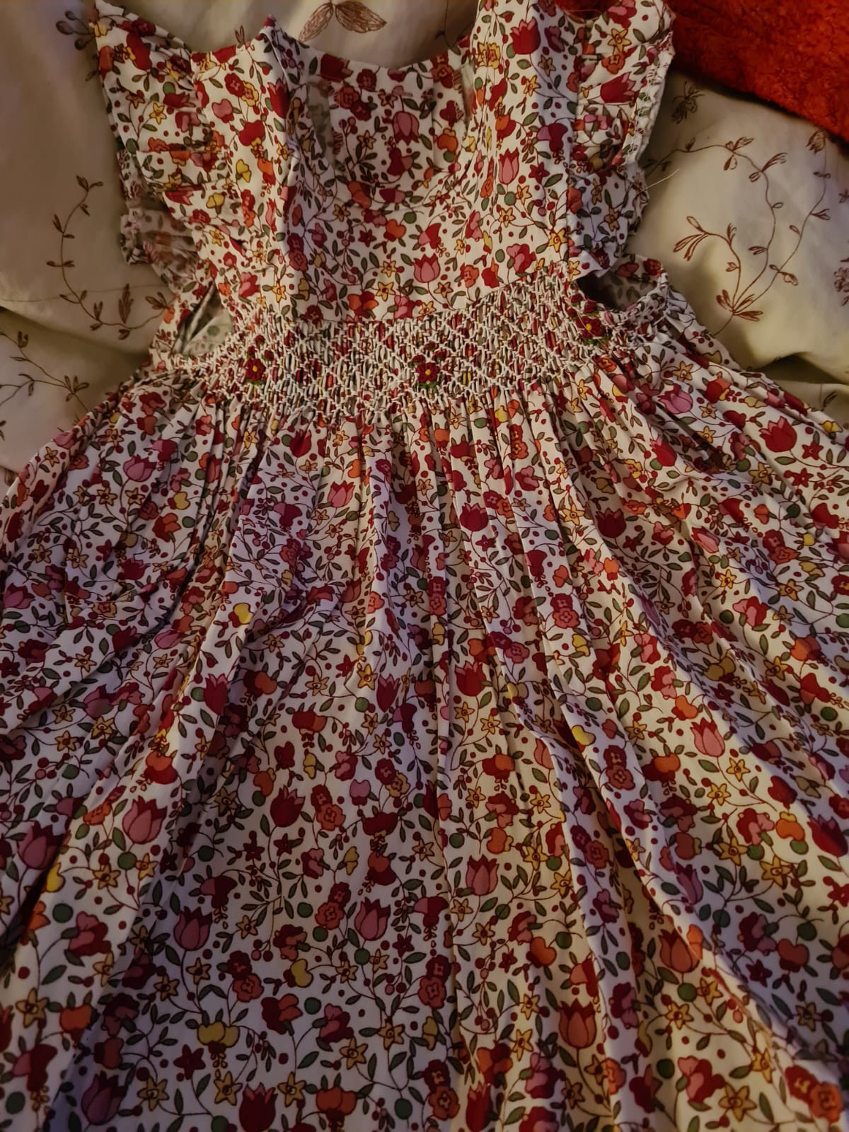 Robe avec smocks sur commande